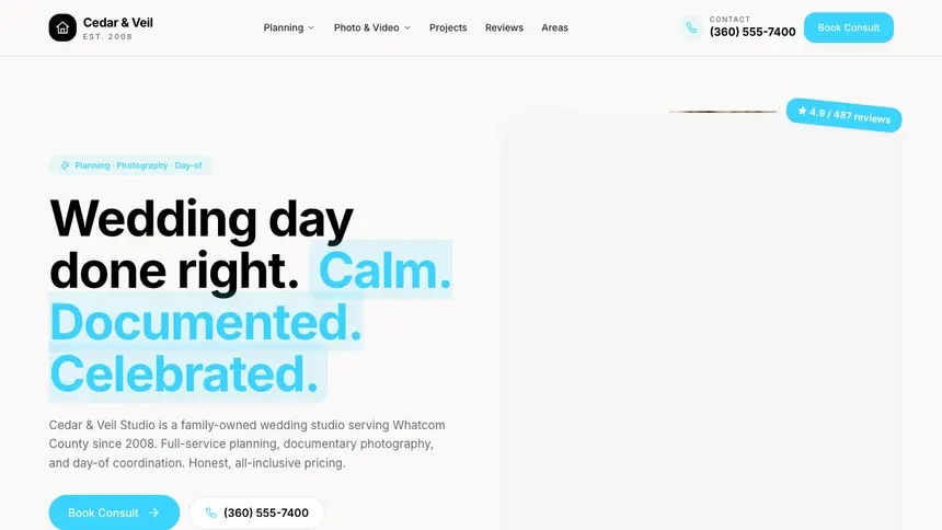 Wedding Services Crafted Neutral demo website thumbnail