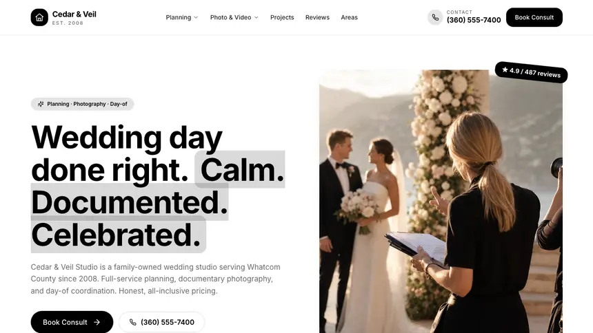 Wedding Services Playful Creative demo website thumbnail