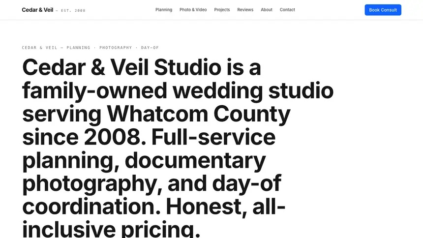 Wedding Services Enterprise Classic demo website thumbnail
