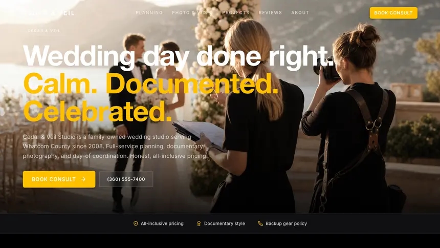 Wedding Services High Impact demo website thumbnail