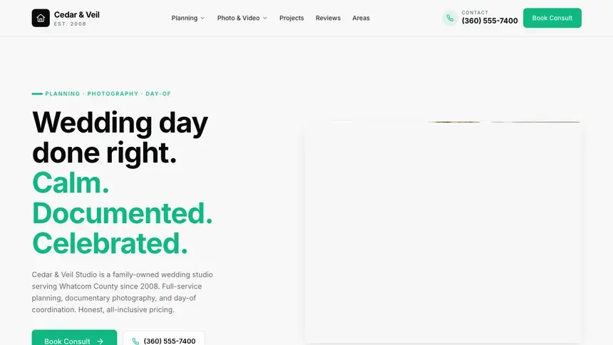 Wedding Services Sleek Minimal demo website thumbnail