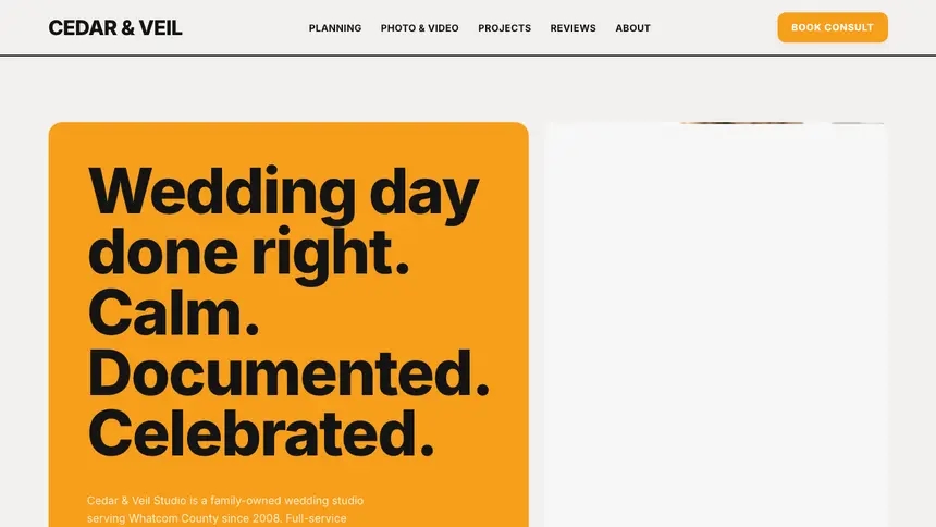 Wedding Services Confident Brand demo website thumbnail