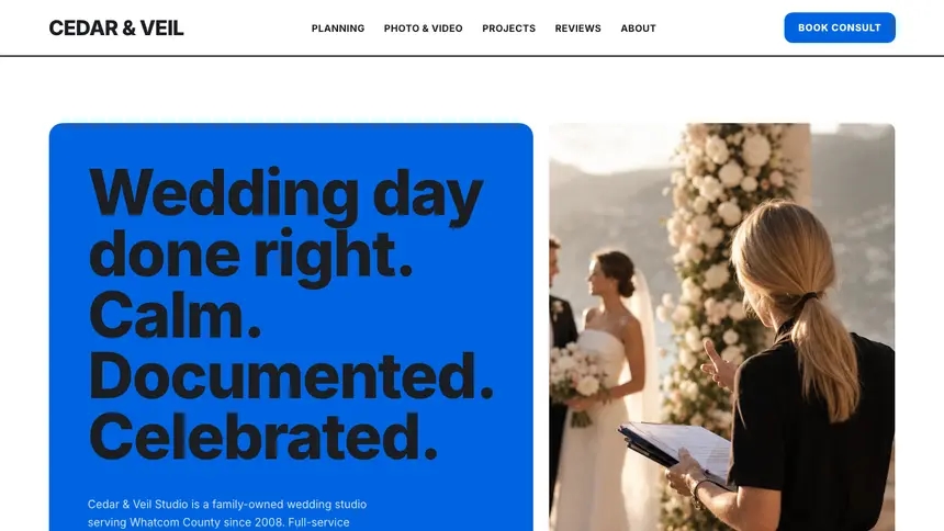 Wedding Services Open Social demo website thumbnail