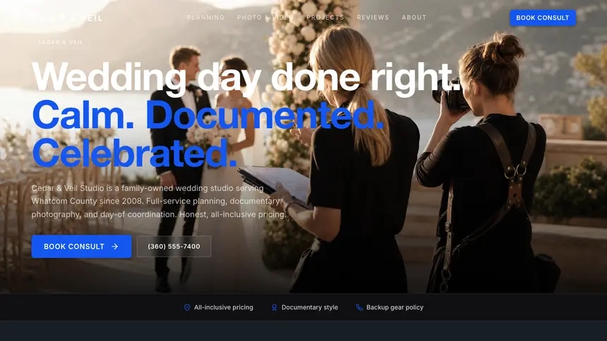 Wedding Services Compact Modern demo website thumbnail