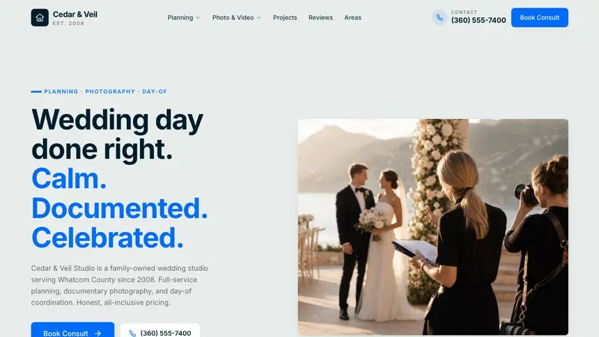 Wedding Services Fresh Green demo website thumbnail