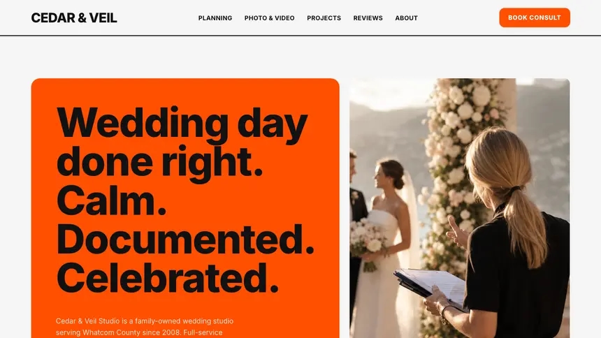 Wedding Services Bold Motion demo website thumbnail