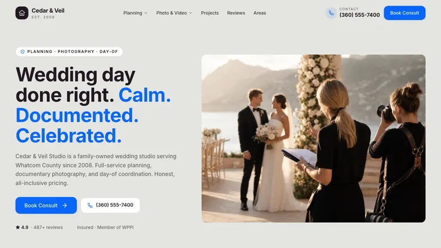 Wedding Services Visual Discovery demo website thumbnail
