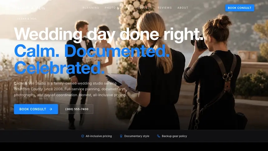Wedding Services Dynamic Bold demo website thumbnail