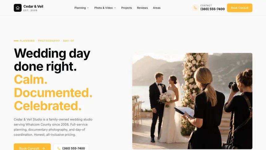 Wedding Services Crisp Utility demo website thumbnail