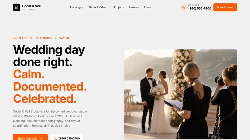 Wedding Services Minimal Mail demo website thumbnail