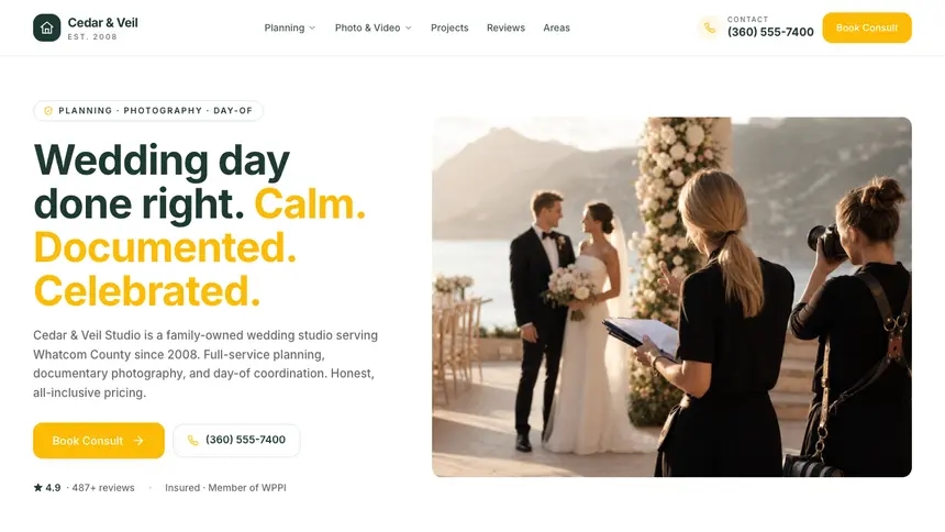 Wedding Services Warm Retail demo website thumbnail