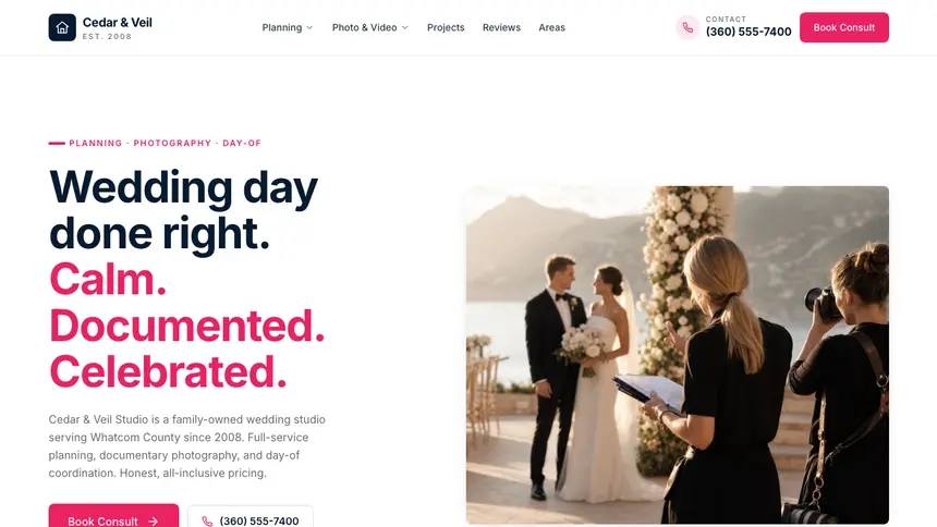 Wedding Services Polished Gradient demo website thumbnail