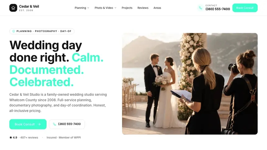 Wedding Services Editorial Media demo website thumbnail