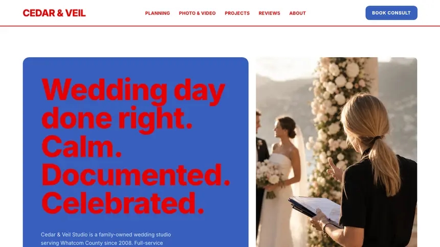 Wedding Services Confident Telecom demo website thumbnail