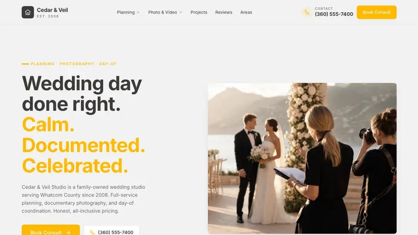 Wedding Services Energetic Tech demo website thumbnail