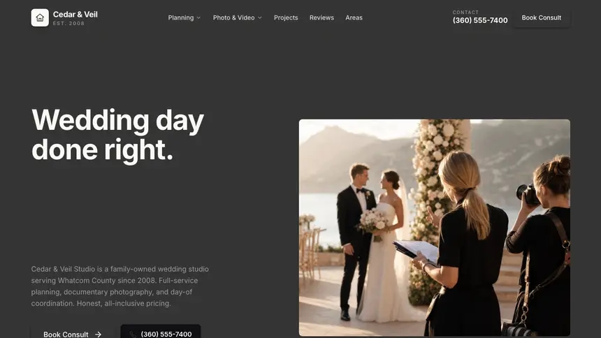 Wedding Services Fast Utility demo website thumbnail