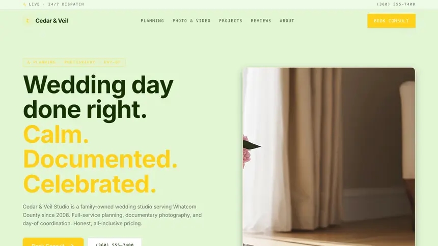 Wedding Services Bright Finance demo website thumbnail