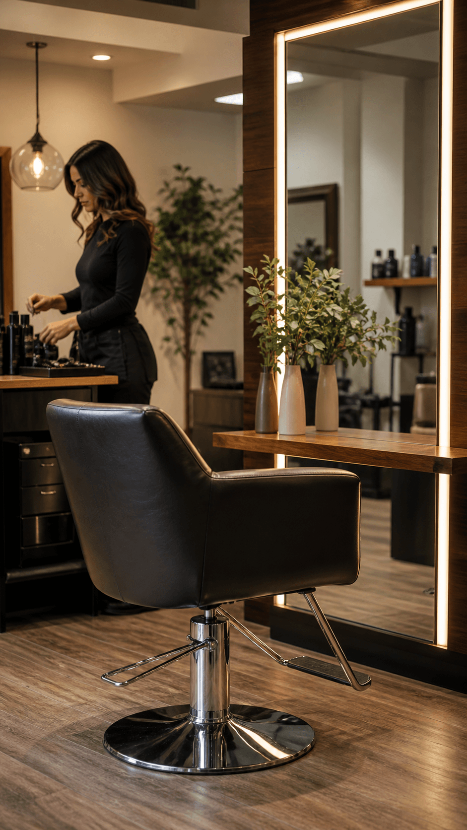 Salon moment captured for social content.