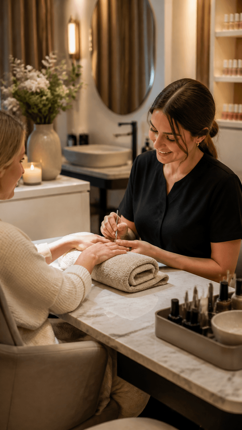 Salon-and-spa moment shot for a social feed.