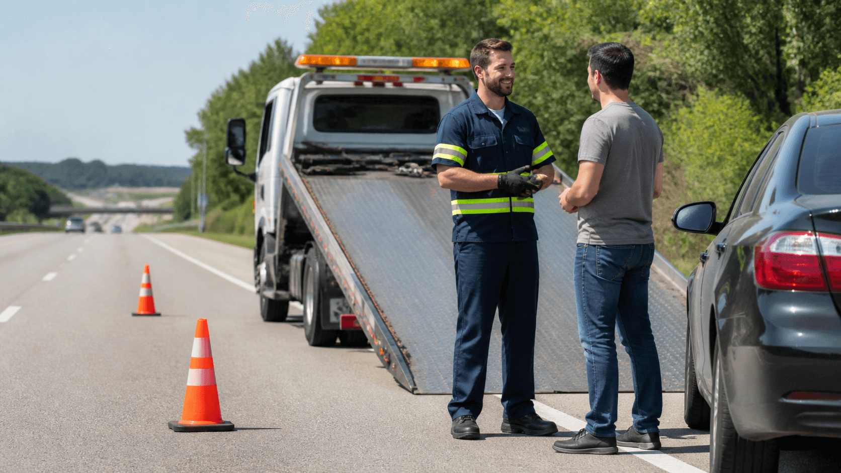 Tow operator on an urgent call-out — calls you cannot miss.