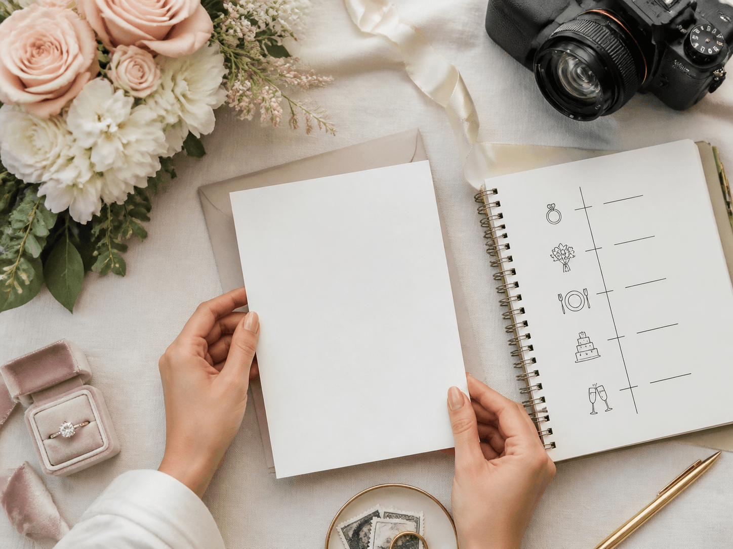 Planning checklist in progress — organized content scheduling.